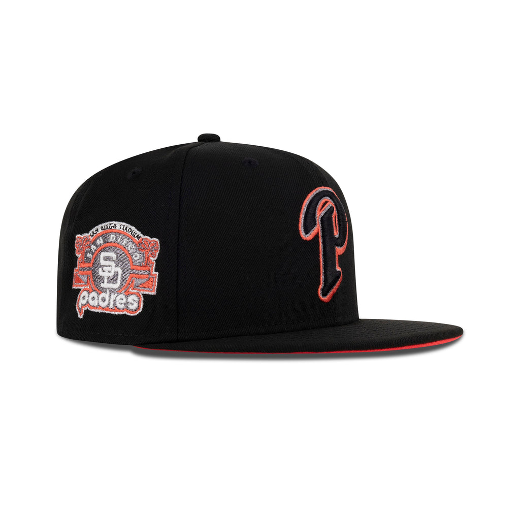 New Era San Diego Padres Fitted Lava Red Bottom "Black Lava Red" (San Diego Stadium Embroidery)