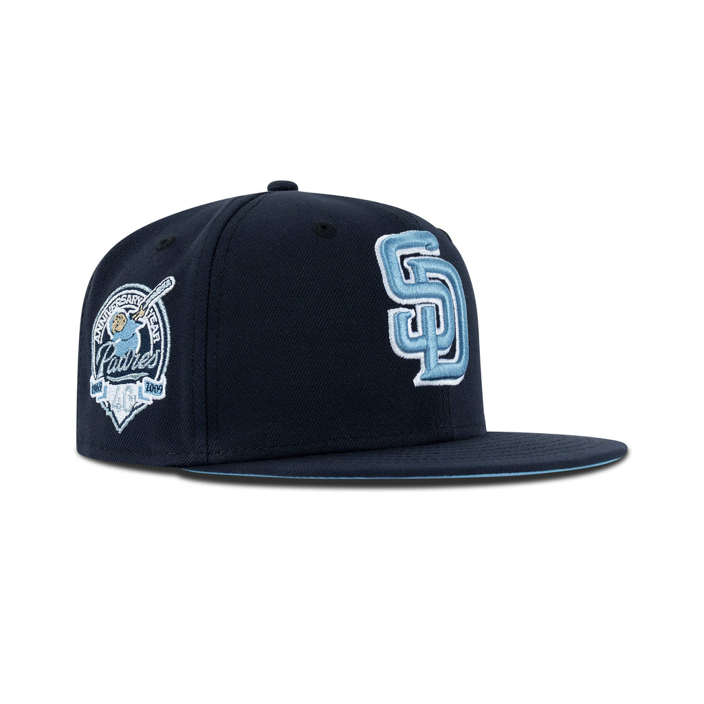 New Era San Diego Padres Fitted Sky Bottom "Navy Sky White" (1969-2009 40th Anniversary Embroidery)