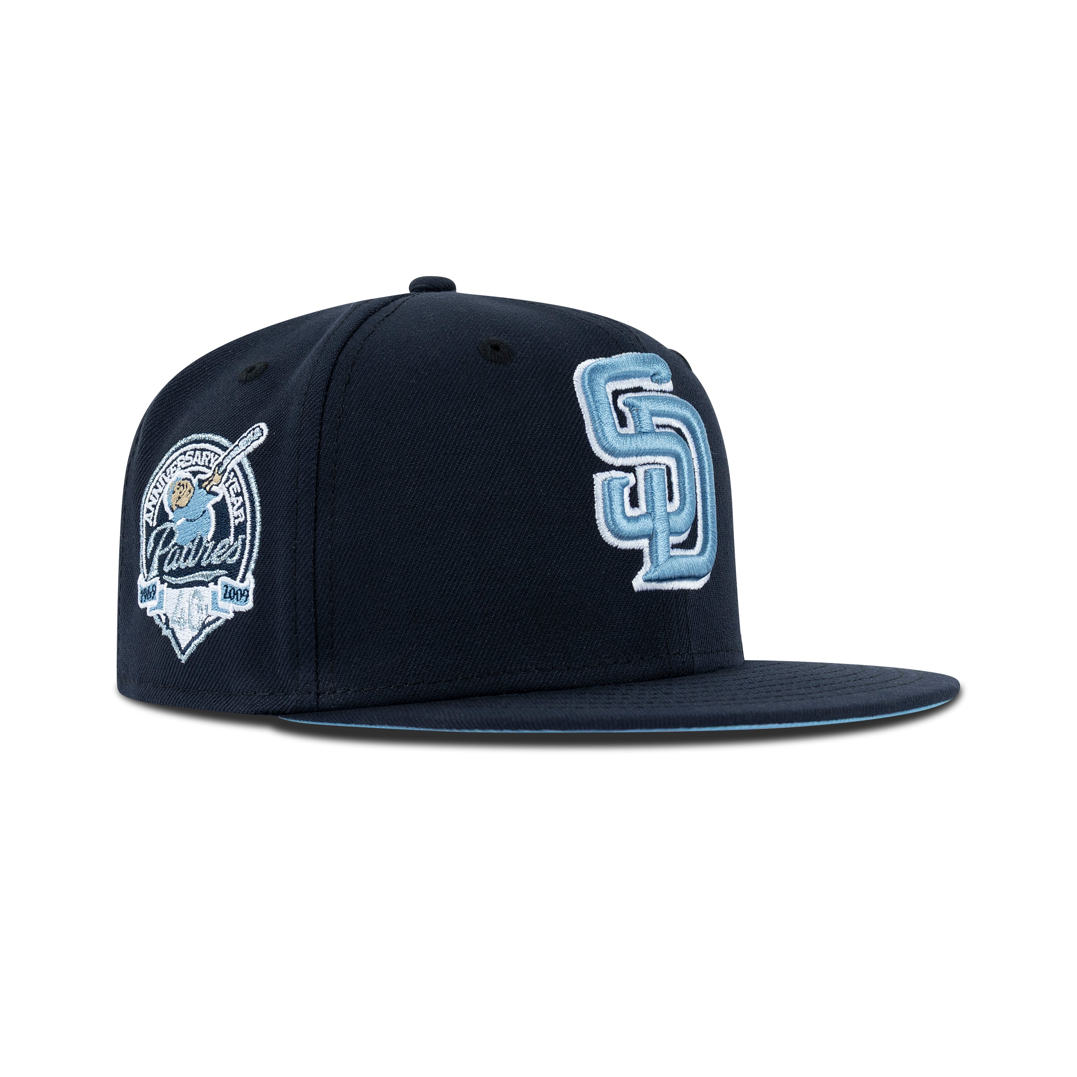 New Era San Diego Padres Fitted Sky Bottom "Navy Sky White" (1969-2009 40th Anniversary Embroidery)