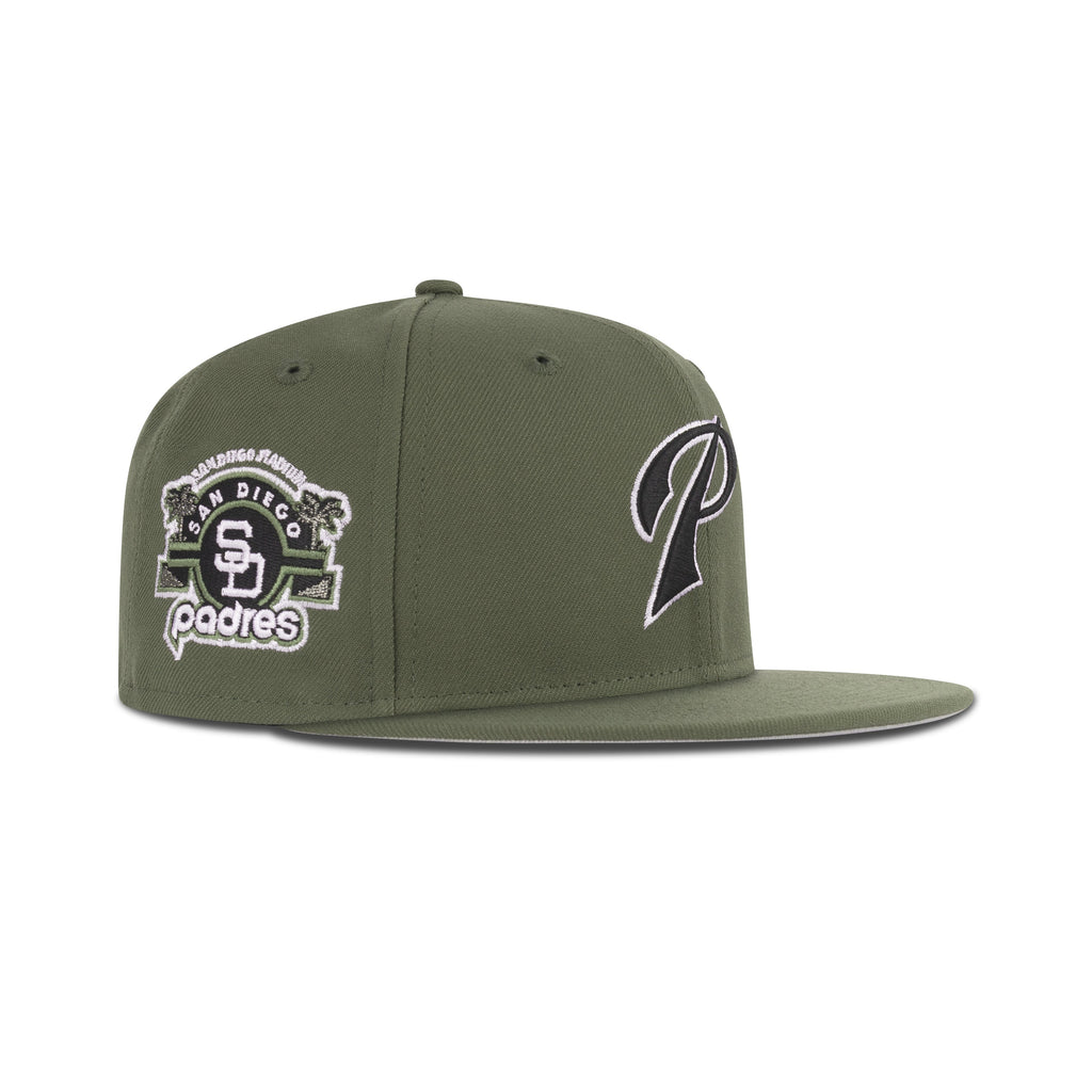 New Era San Diego Padres Fitted Gray Bottom "New Olive Black" (San Diego Stadium Embroidery)