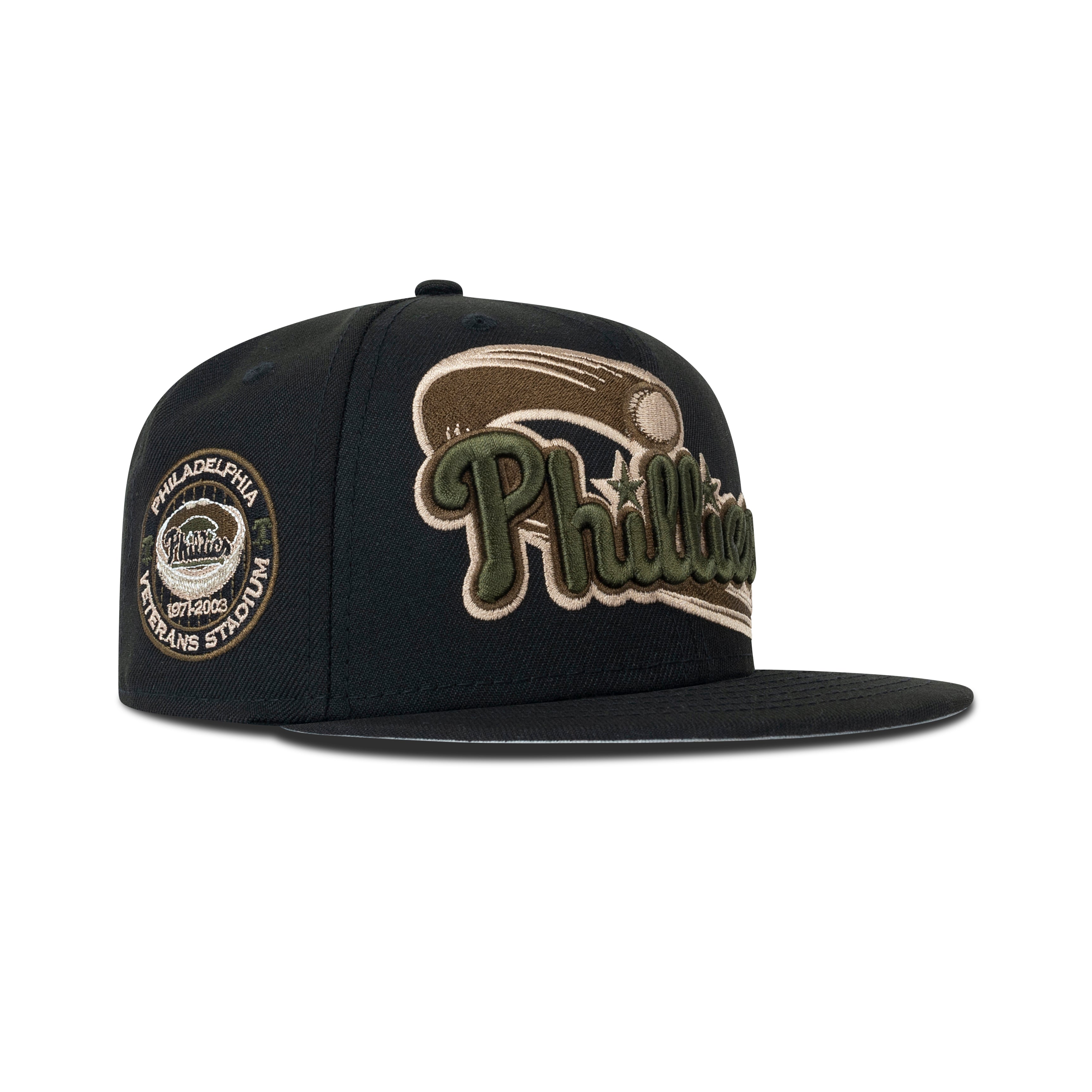 New Era Philadelphia Phillies Fitted Grey Bottom "Black Olive Tan" (Veterans Stadium Embroidery)
