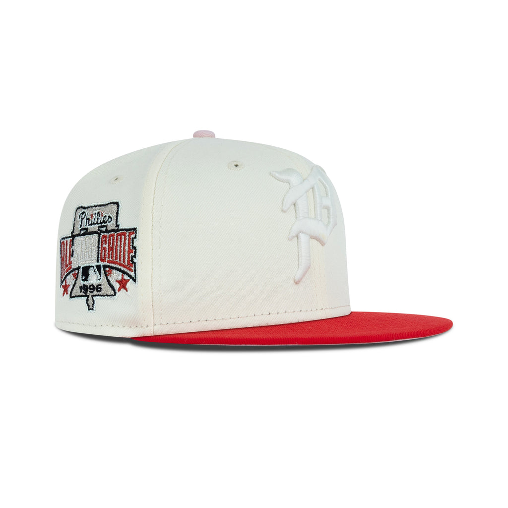 New Era Philadelphia Phillies Fitted Pink Bottom "Cream Red Pink" (1996 All Star Game Embroidery)