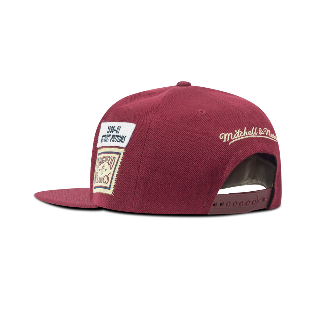 Mitchell & Ness NBA Detroit Pistons The Jockey Green Bottom Snapback "Maroon"