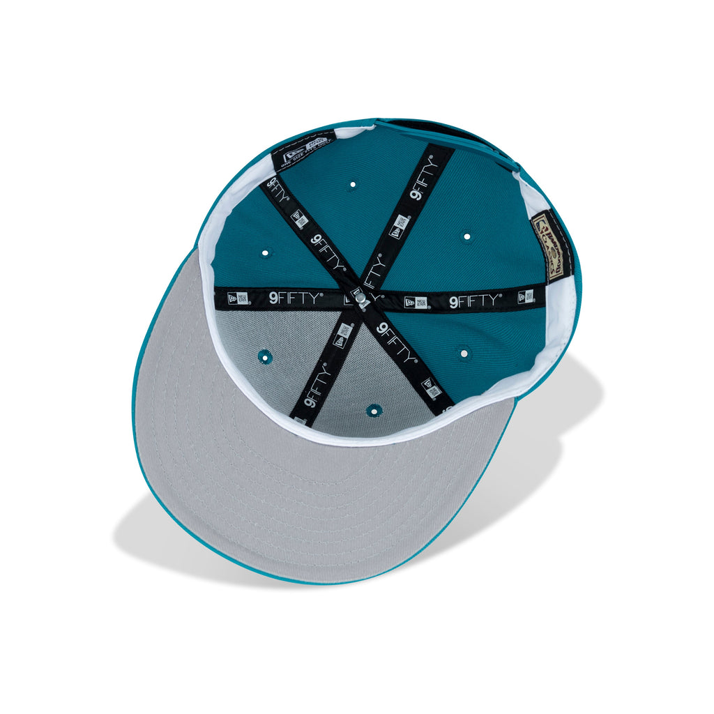 New Era Detroit Pistons Snapback Grey Bottom "Teal Red Silver" (NBA Logo Embroidery)