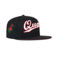 New Era Queens NY Fitted Red Bottom "Black Red White" (Rose Embroidery)
