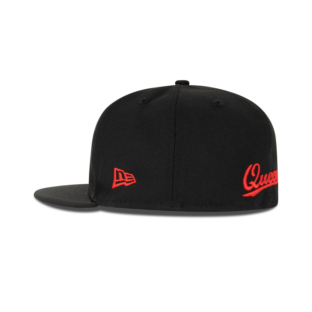 New Era Queens NY Fitted Grey Bottom "Black Red"