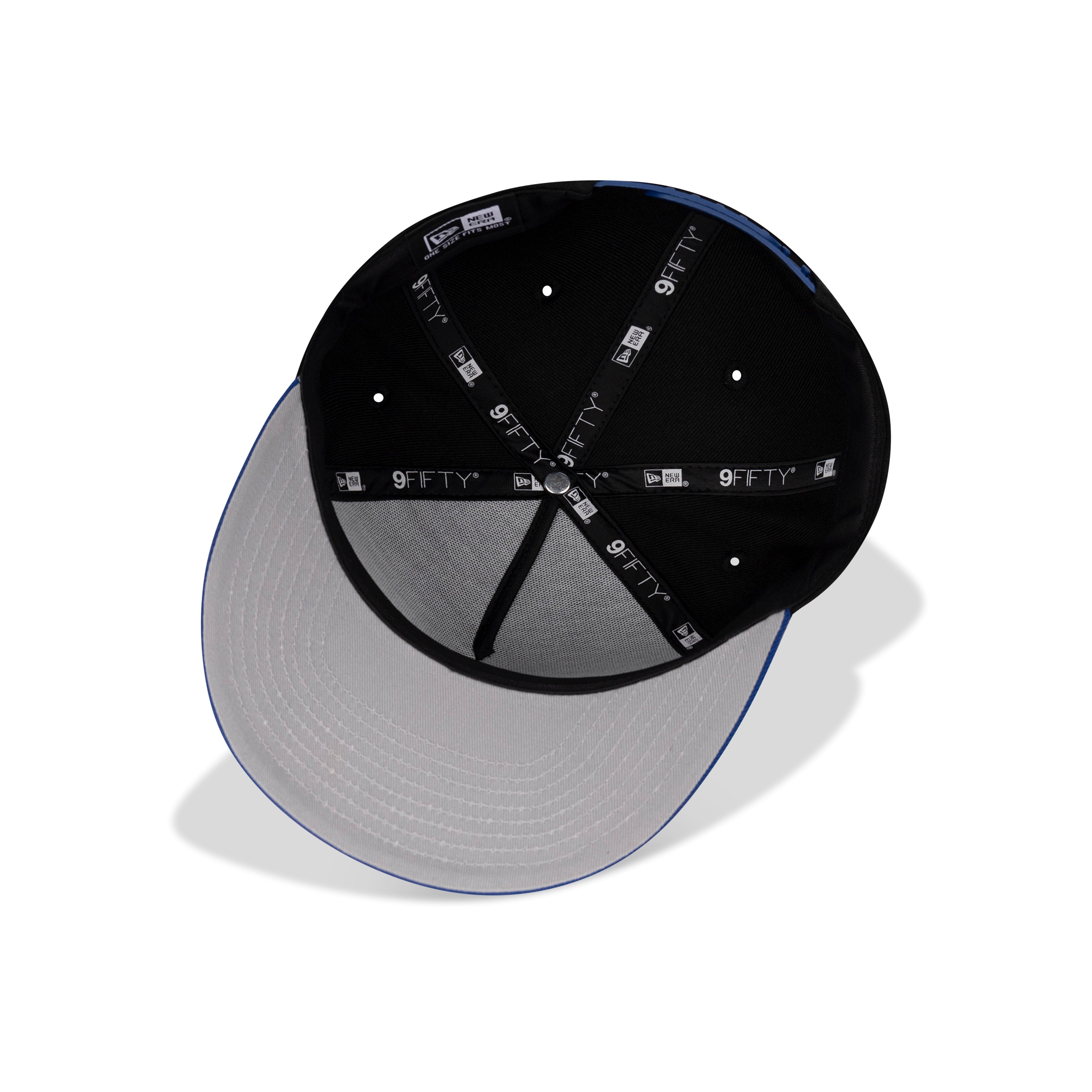 New Era Queens NY A-Frame Snapback Grey Bottom "Black Light Royal White"