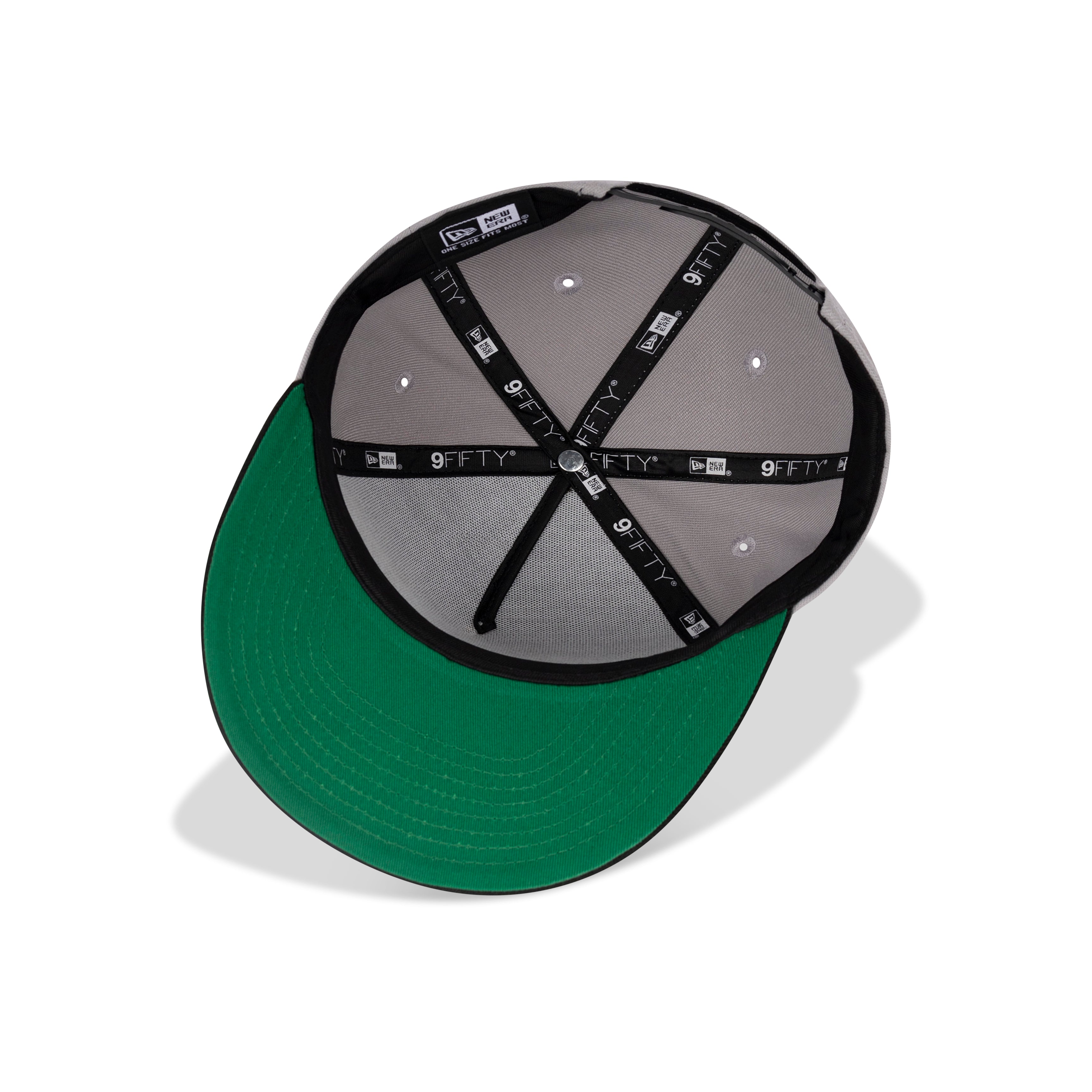 New Era Queens NY A-Frame Snapback Green Bottom "Grey Black White"