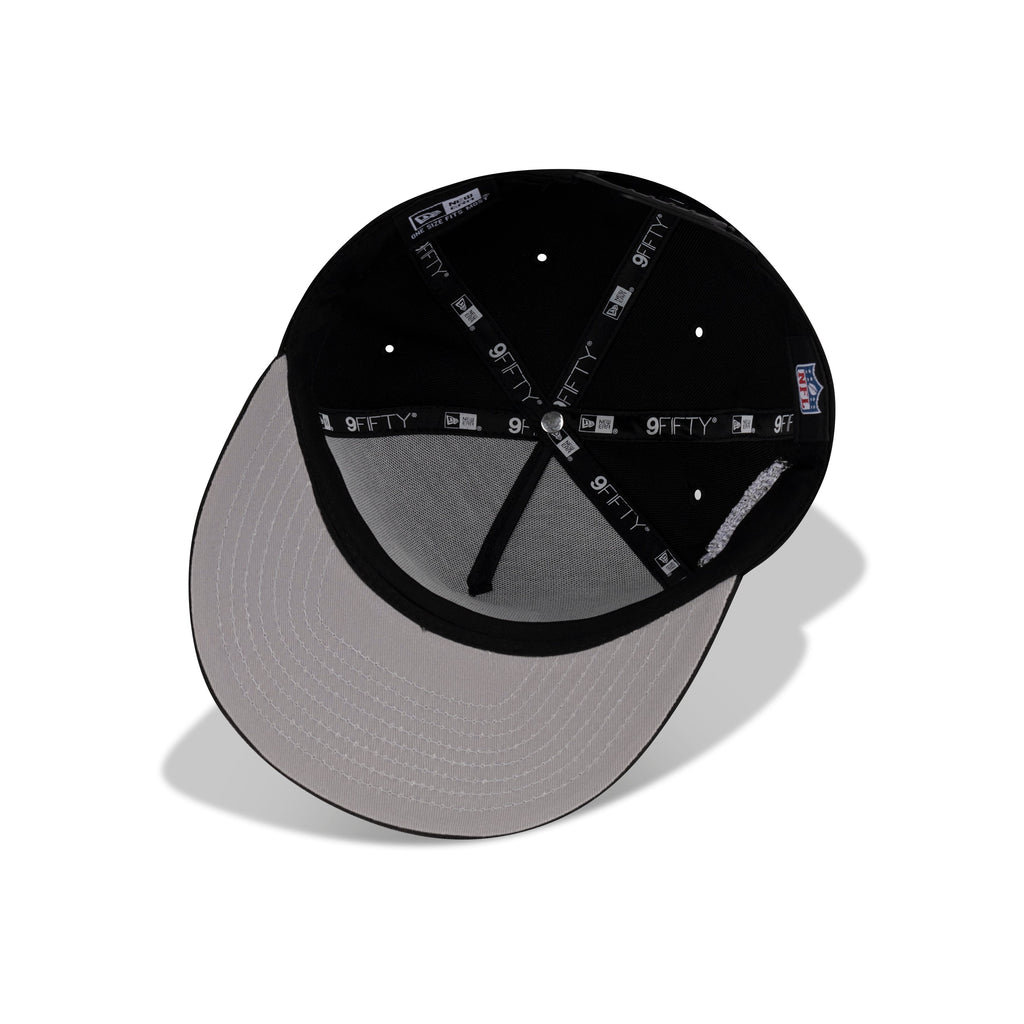 New Era Las Vegas Raiders Snapback A-Frame Gray Bottom "Black Red White Metallic Aluminum" (Super Bowl Champions Embroidery)