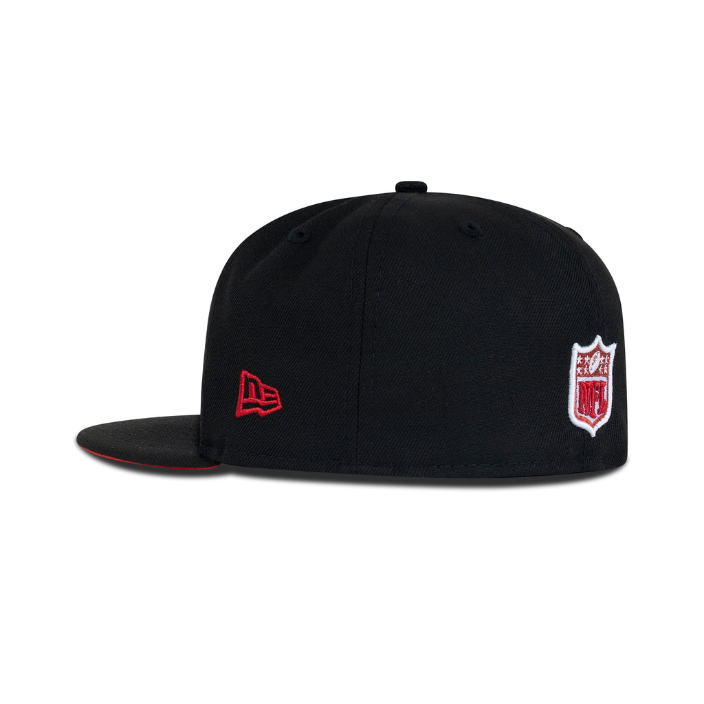 New Era Oakland Raiders Fitted Red Bottom "Black Red" (1960-2019 60th Anniversary Embroidery)