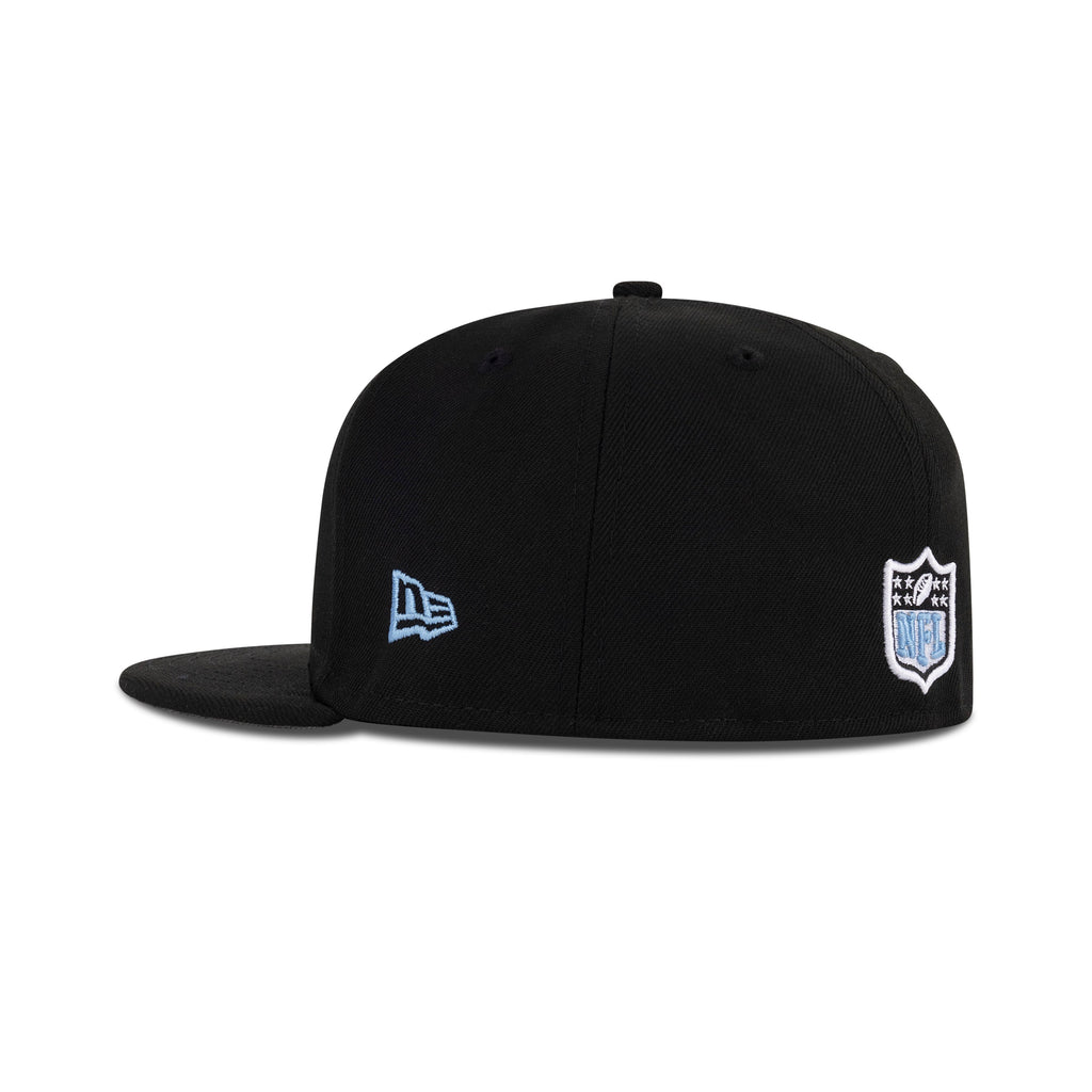 New Era Oakland Raiders Fitted Sky Bottom "Black Sky" (1960-2019 60th Anniversary Embroidery)