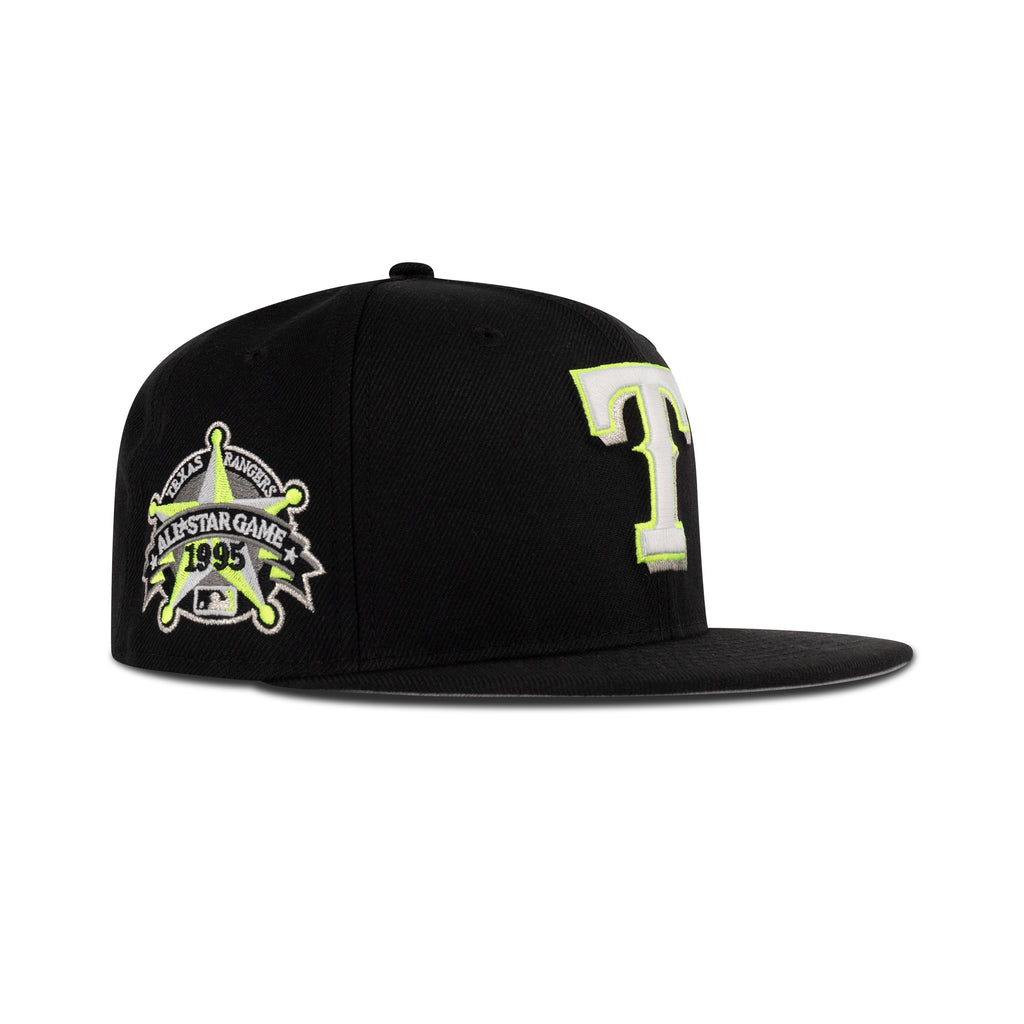 New Era Texas Rangers Fitted Grey Bottom "Black Neon Yellow" (1995 All Star Game Patch)