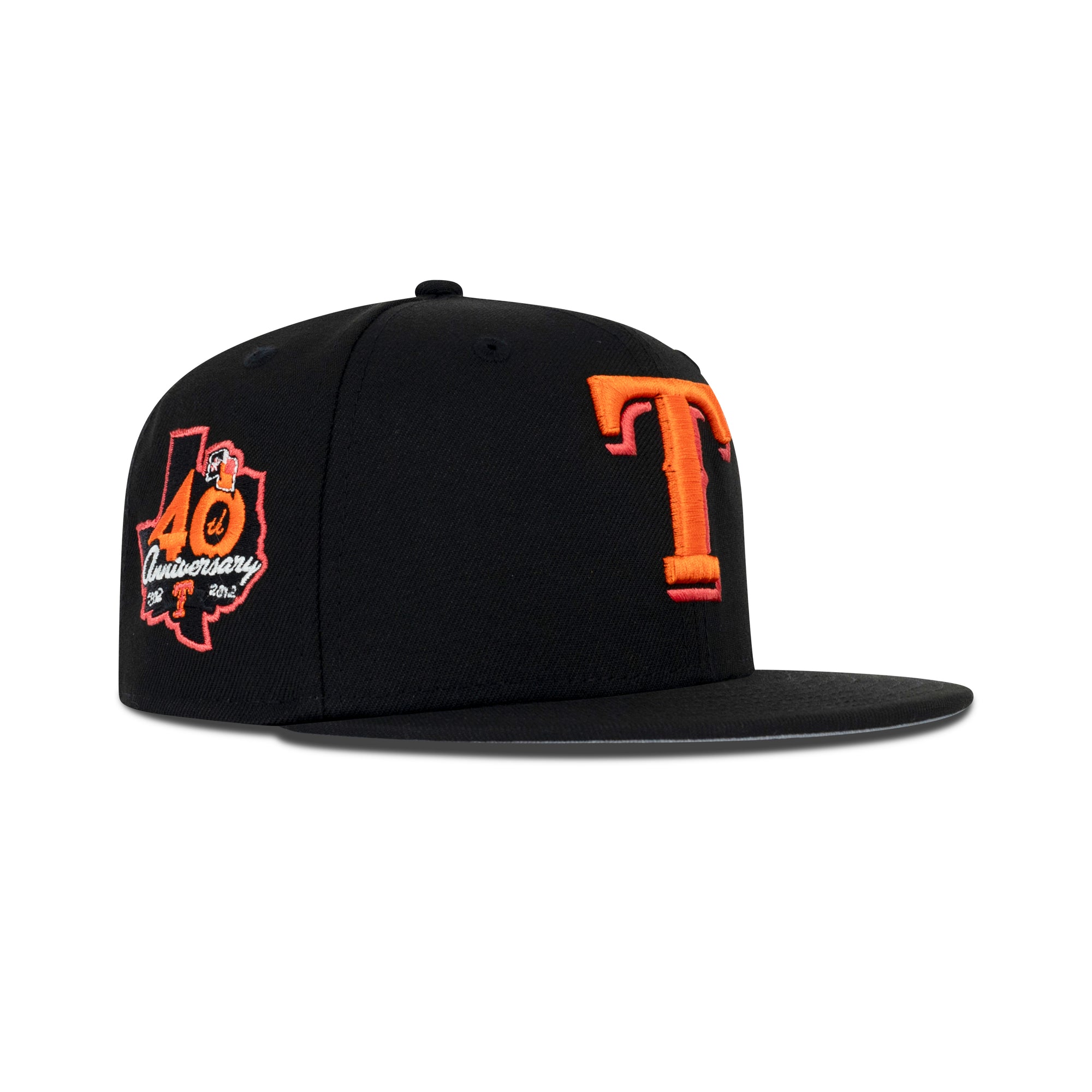 New Era Texas Rangers Fitted Grey Bottom "Black Orange" (40th Anniversary Embroidery)