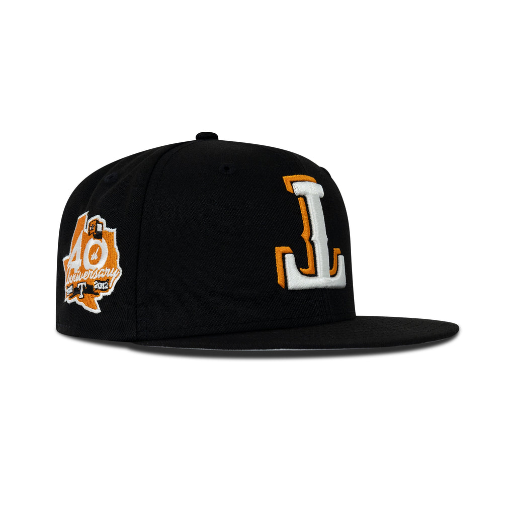 New Era Texas Rangers Upside Down Logo Fitted Grey Bottom "Black Orange" (40th Anniversary Embroidery)
