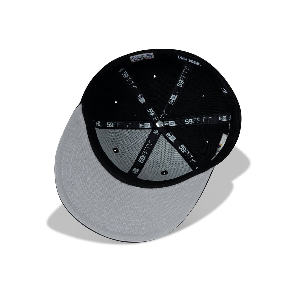 New Era Texas Rangers Upside Down Logo Fitted Grey Bottom "Black Orange" (40th Anniversary Embroidery)