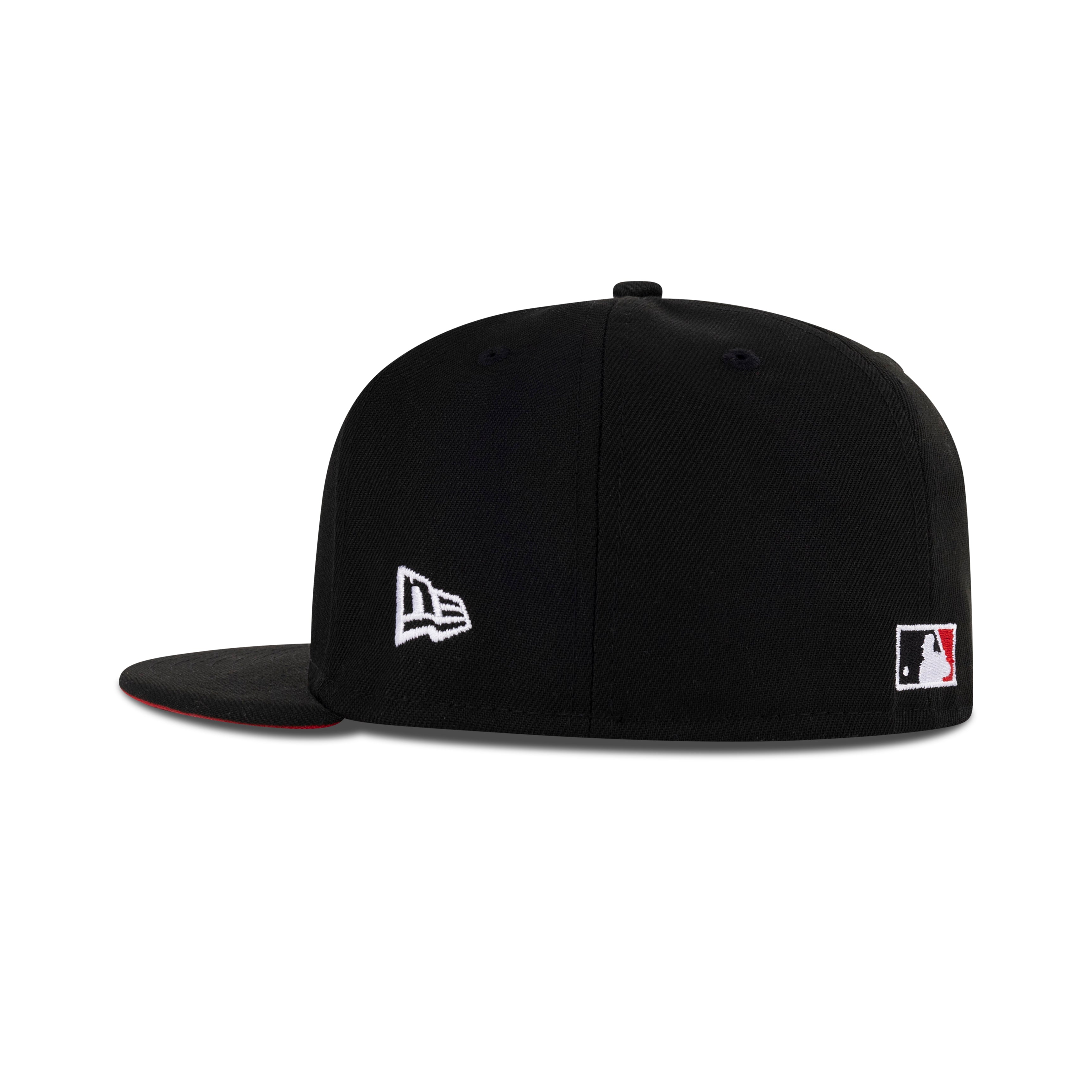 New Era Texas Rangers Fitted Front Door Red Bottom "Black Front Door Red White" (1993 American League Embroidery)