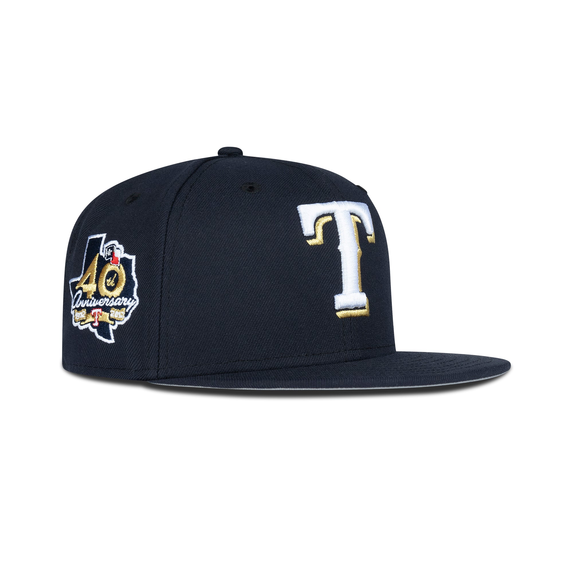 New Era Texas Rangers Fitted Grey Bottom "Navy White Gold" (40th Anniversary Embroidery)