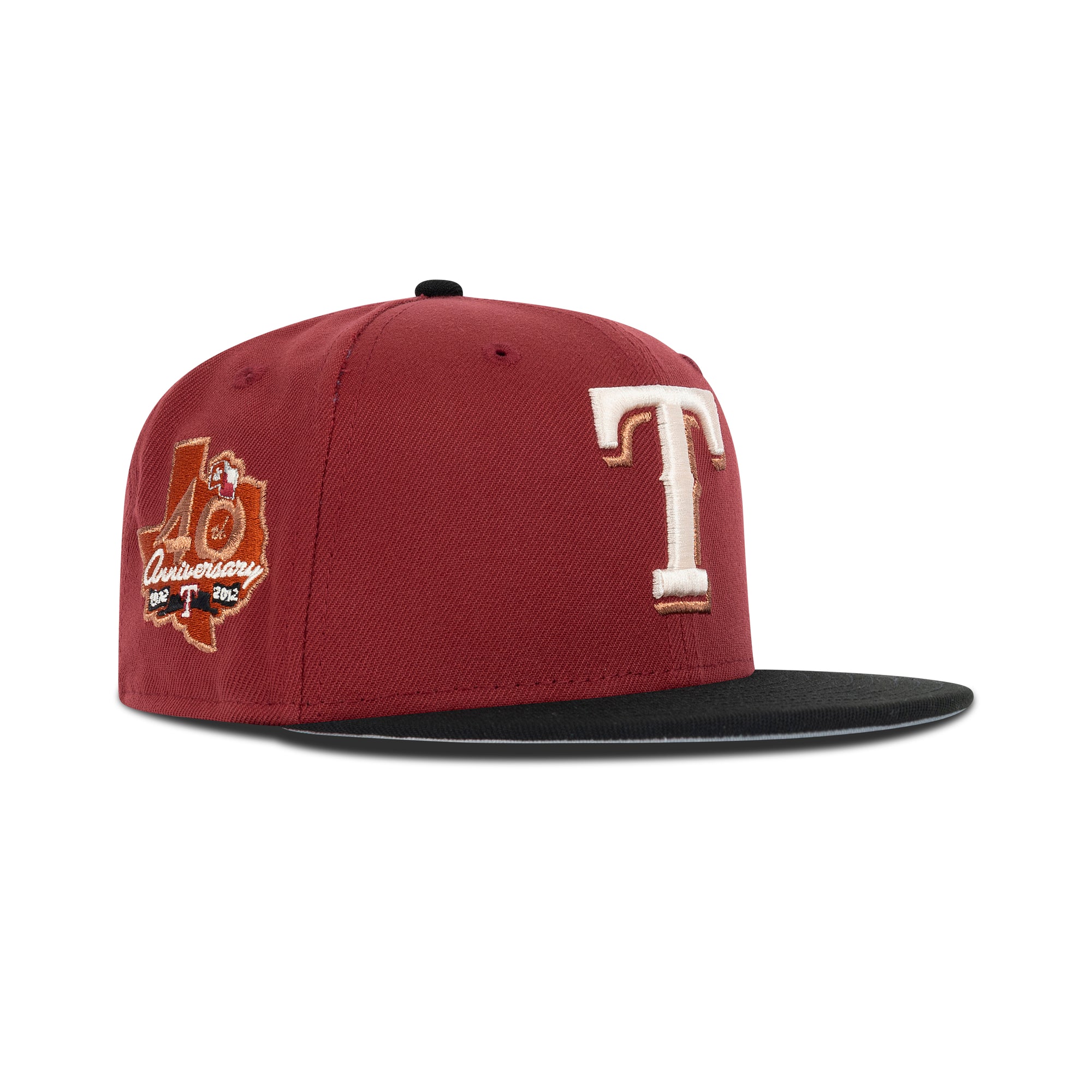 New Era Texas Rangers Fitted Grey Bottom "Brick Red Black Copper" (40th Anniversary Embroidery)