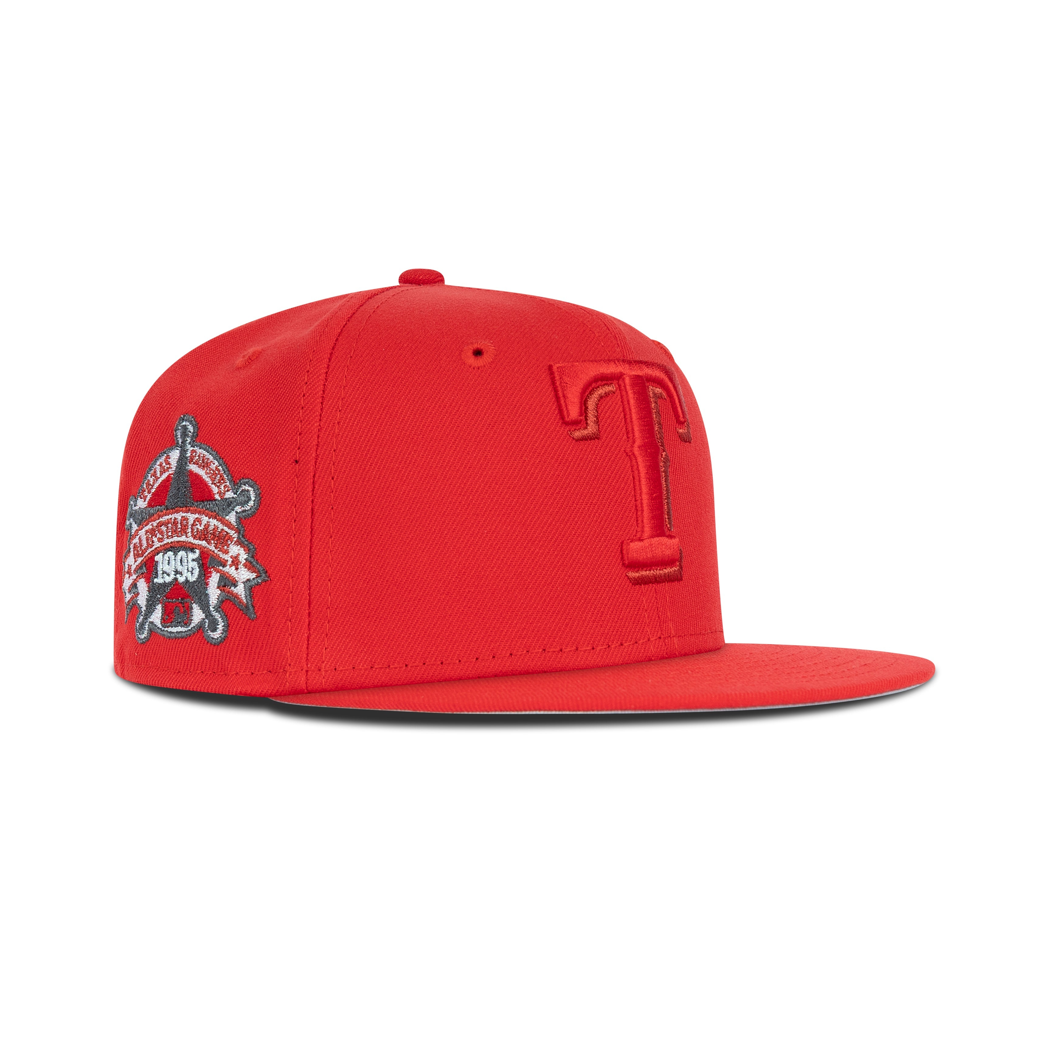 New Era Texas Rangers Fitted Grey Bottom "Red Metallic Red" (1995 All Star Game Embroidery)
