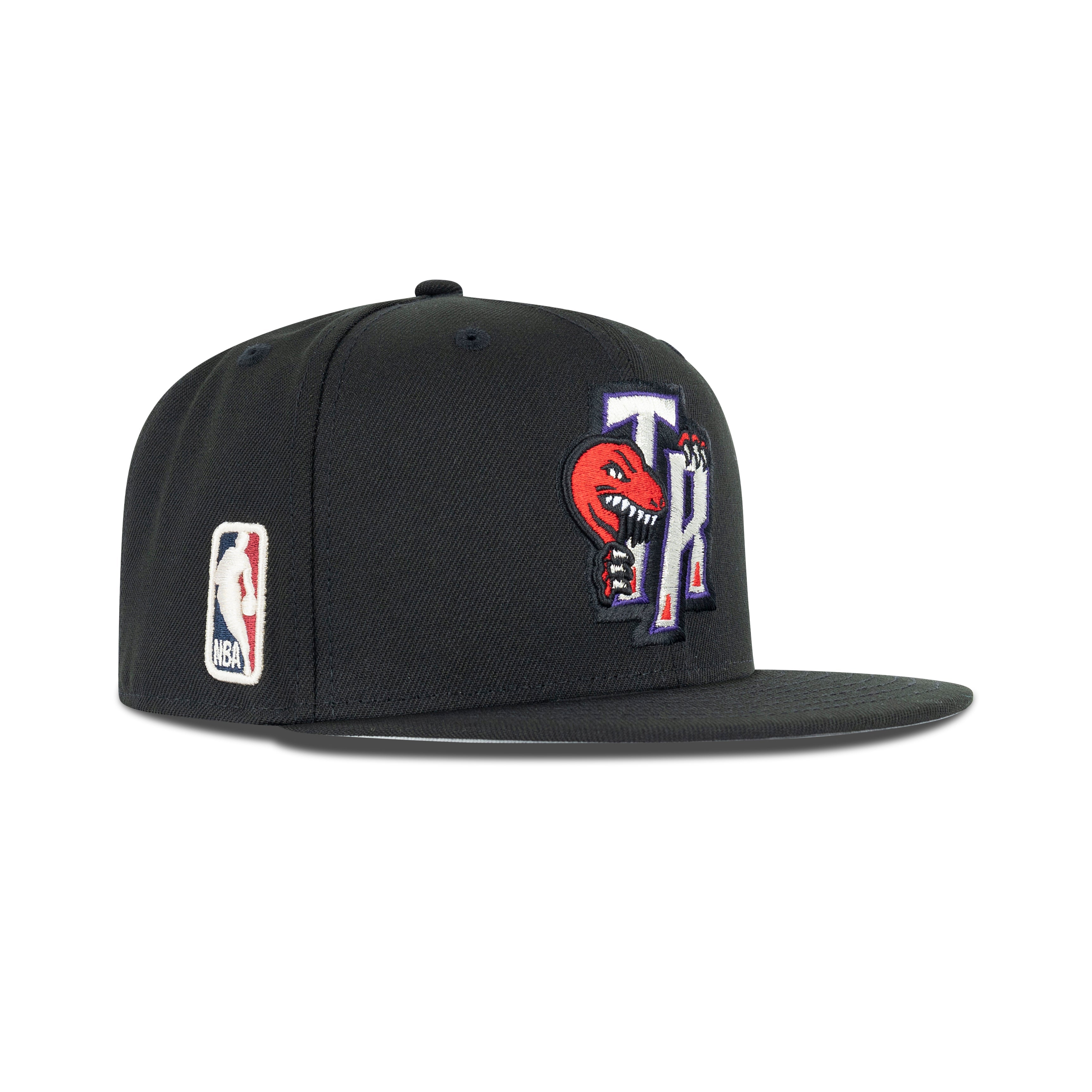 New Era Toronto Raptors Snapback Grey Bottom "Black Silver Red Purple" (NBA Logo Embroidery)