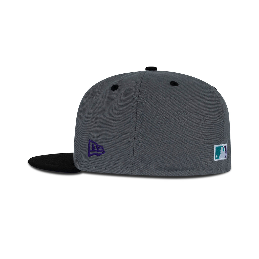 New Era Tampa Bay Rays Upside Down Logo Fitted Purple Bottom "Storm Grey Black Purple" (1998 Inaugural Season Embroidery)