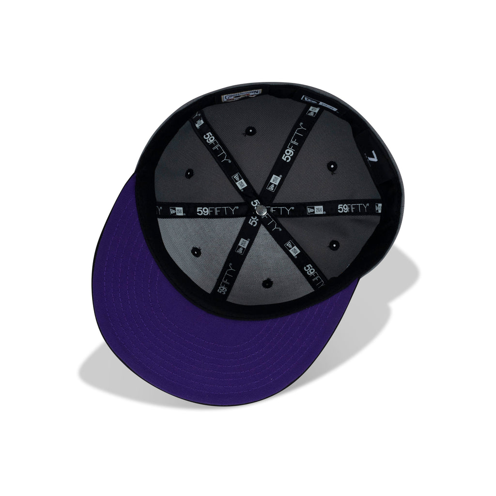 New Era Tampa Bay Rays Upside Down Logo Fitted Purple Bottom "Storm Grey Black Purple" (1998 Inaugural Season Embroidery)