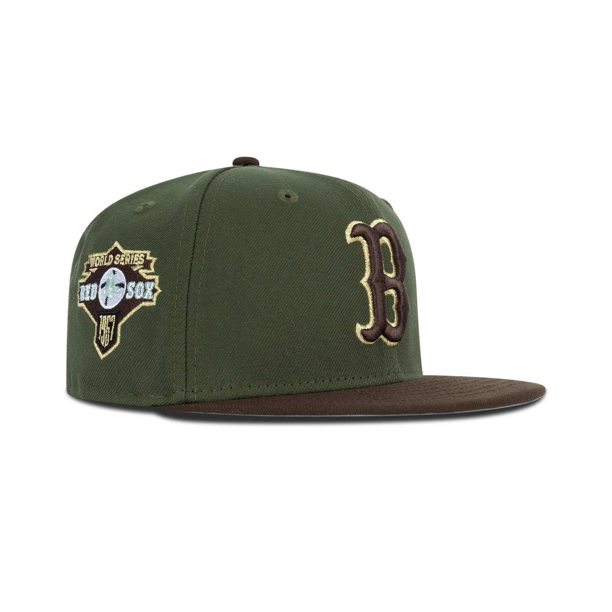 New Era Boston Red Sox Fitted Grey Bottom "Dark Green Walnut Gold" (1967 World Series Embroidery)