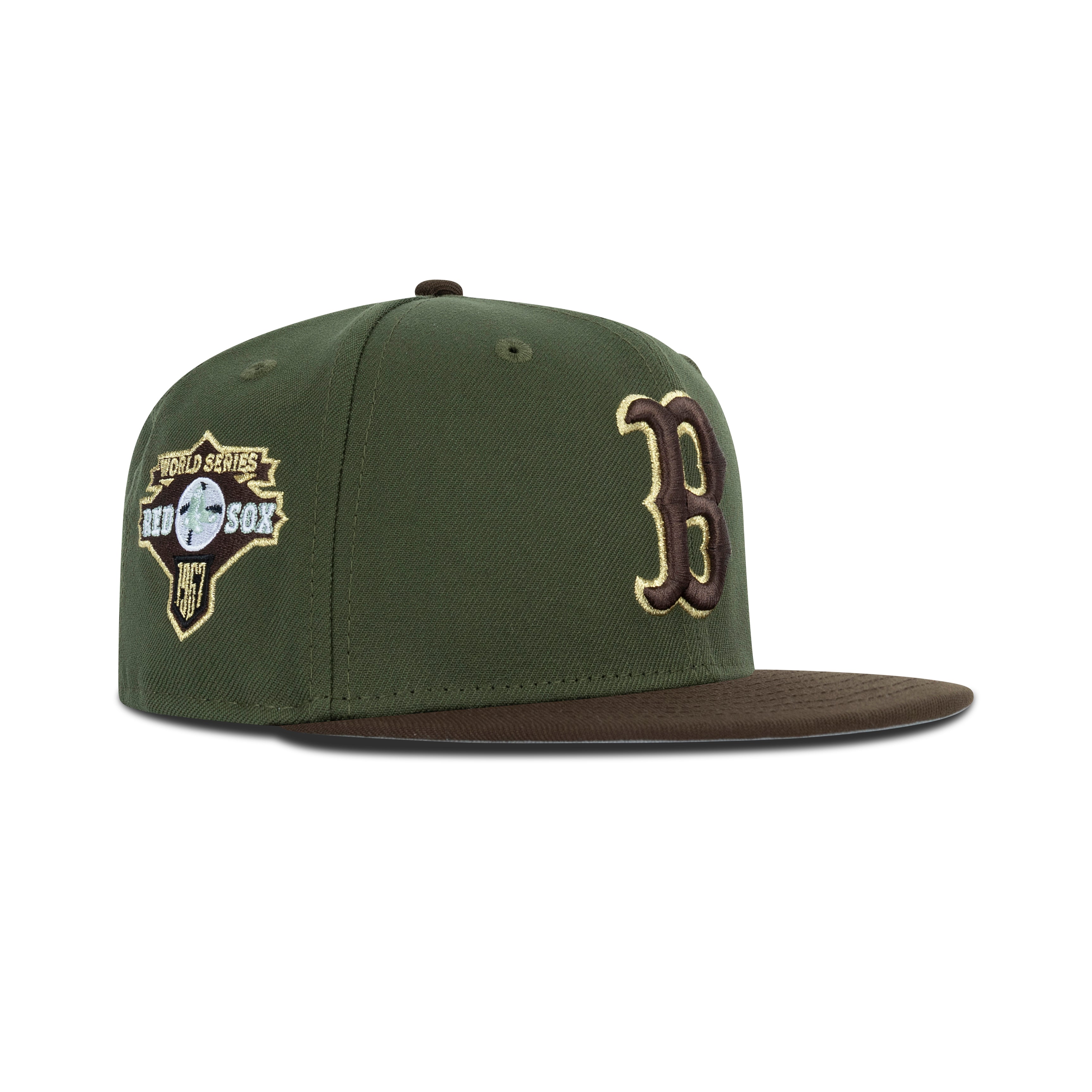 New Era Boston Red Sox Fitted Grey Bottom "Dark Green Walnut Gold" (1967 World Series Embroidery)