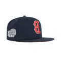 New Era Boston Red Sox Upside Down Logo Fitted Red Bottom "Navy Red Silver" (2004 World Series Champions Embroidery)