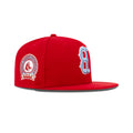 New Era Boston Red Sox Upside Down Logo Fitted Grey Bottom "Scarlet Red Sky" (2004 World Series Champions Embroidery)