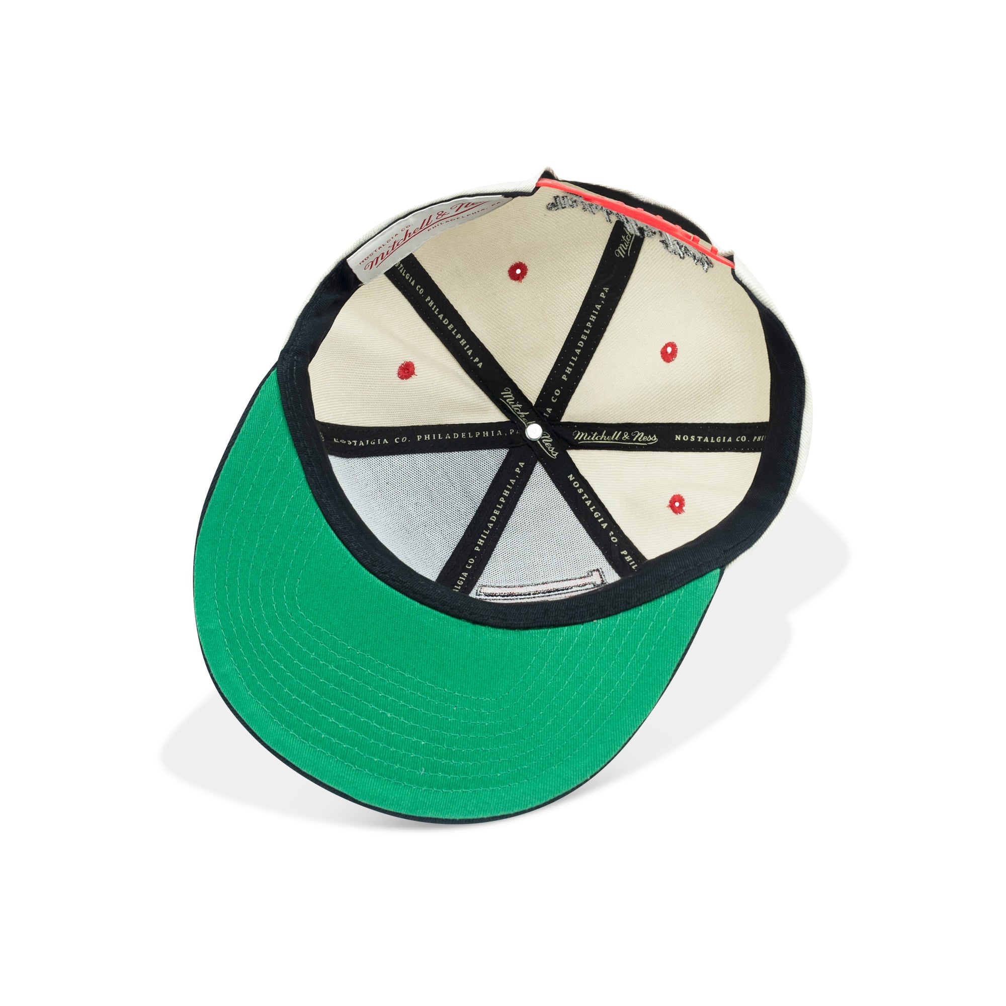 Mitchell & Ness Detroit Red Wings Pop Panel Snapback Green Bottom "Cream Black Red"