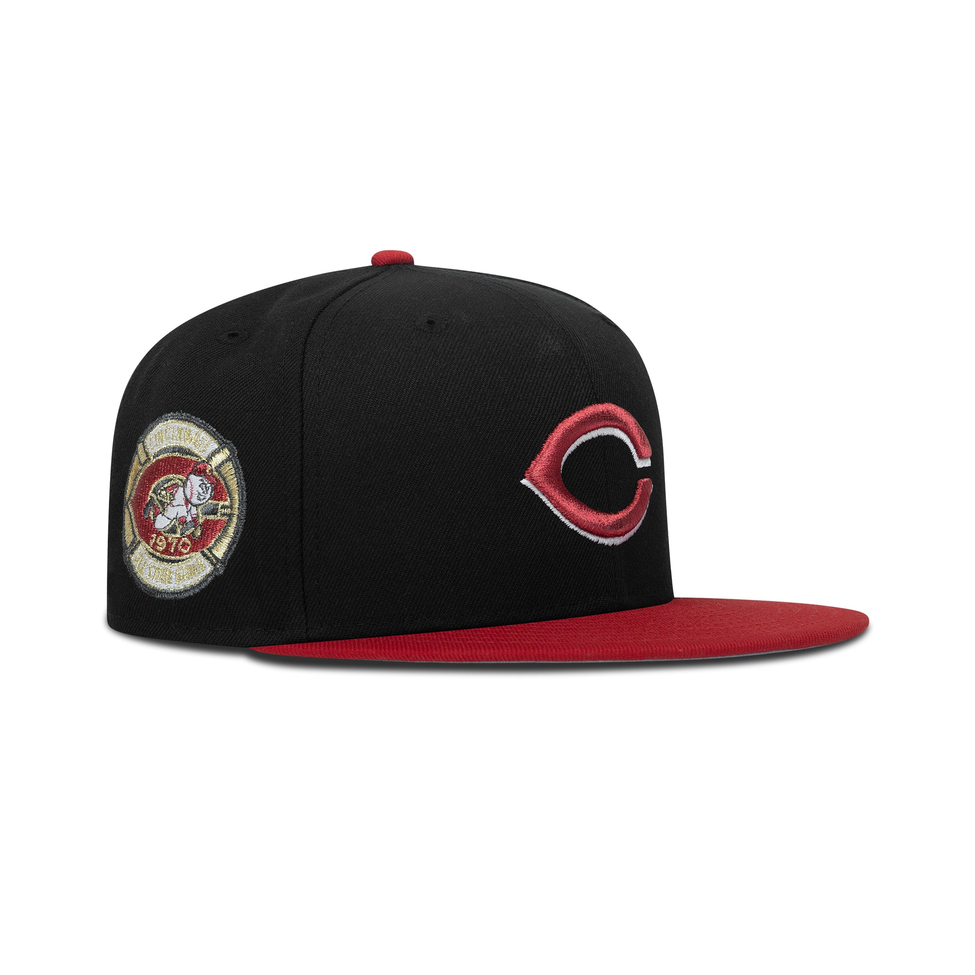New Era Cincinnati Reds Fitted Grey Bottom "Black Red" (1970 All Star Game Embroidery)