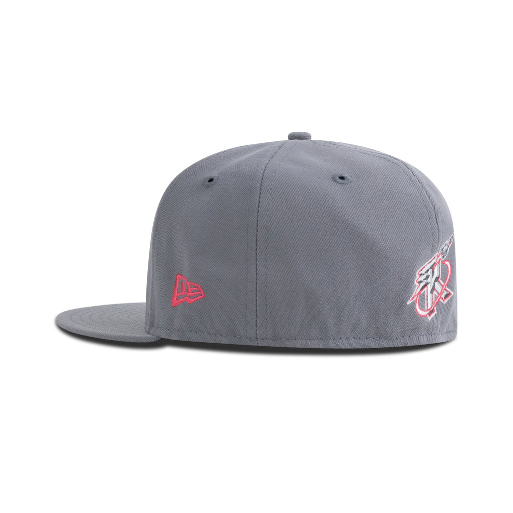 New Era Houston Rockets Fitted Gray Bottom "Storm Gray Metallic Black Pearl GS Red" (1995 NBA Finals Embroidery)