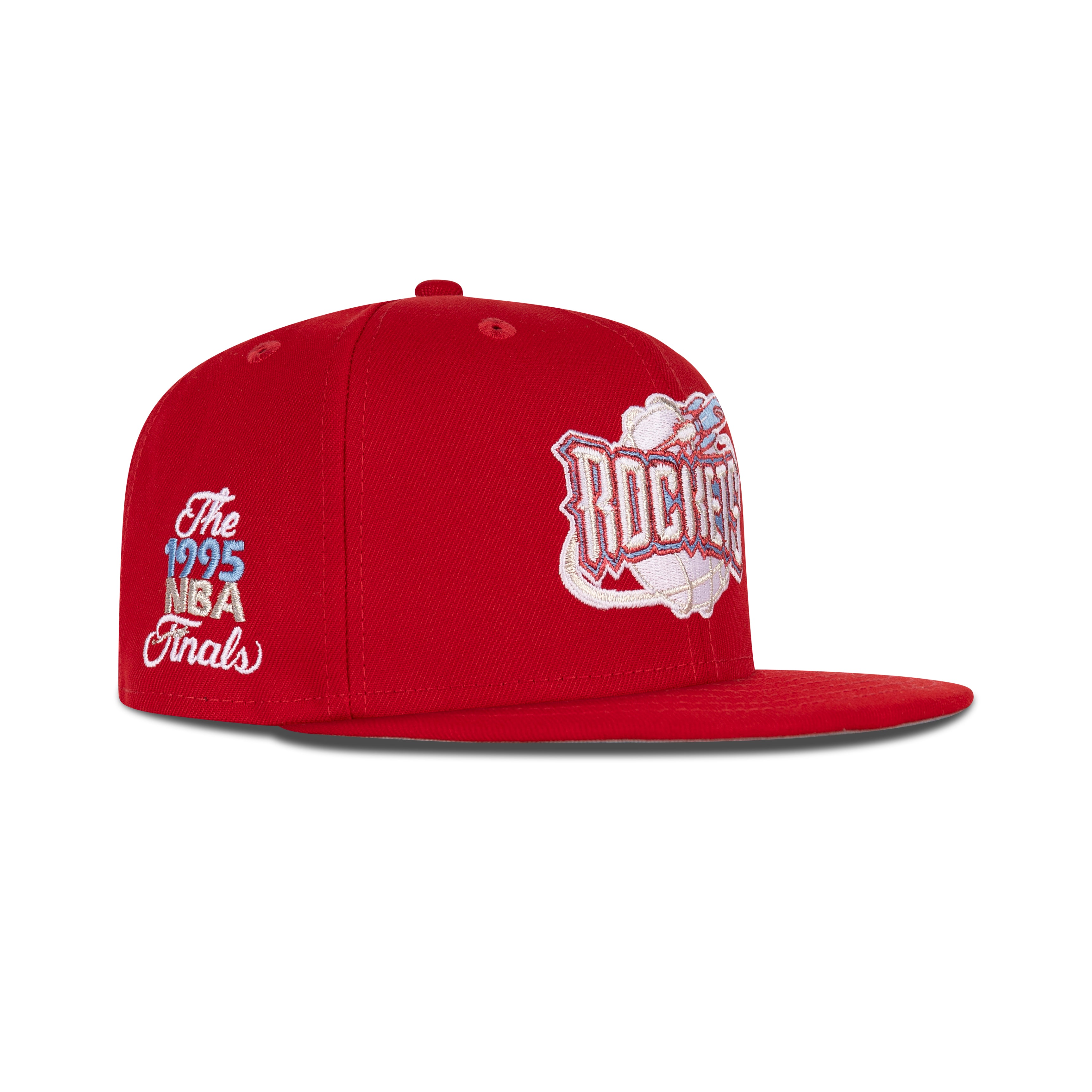 Red Rockets Script New Era Houston Rockets Fitted Grey Bottom