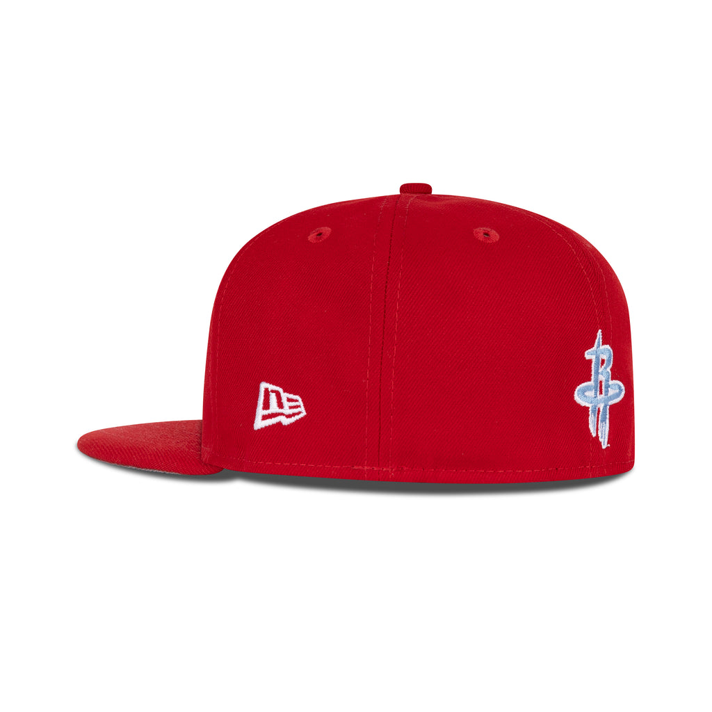 New Era Houston Rockets Fitted Grey Bottom "Scarlet Red Sky White" (1995 NBA Finals Embroidery)