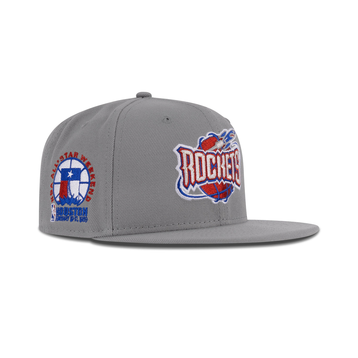 New Era Houston Rockets Fitted "Storm Gray Royal Metallic Red" (1989 NBA All Star Game Embroidery)