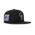 New Era Colorado Rockies Fitted Silver Bottom "Black Purple" (25th 1993-2008 Patch Embroidery)