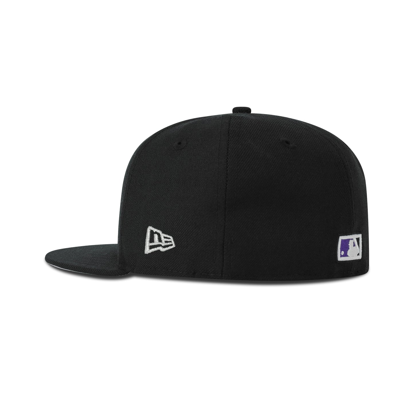 New Era Colorado Rockies Fitted Silver Bottom "Black Purple" (25th 1993-2008 Patch Embroidery)