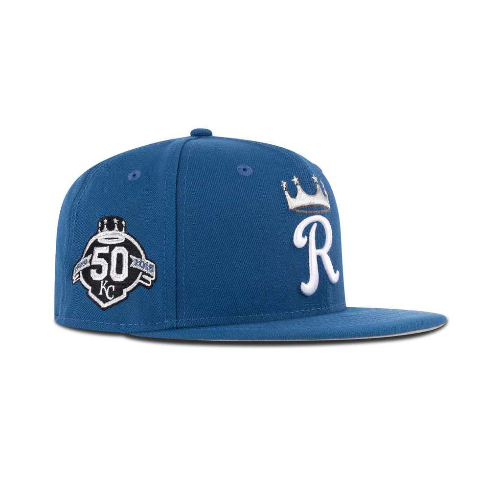New Era Kansas City Royals Fitted Grey Bottom "Seashore Blue White Metallic Aluminum" (50 Years Patch)