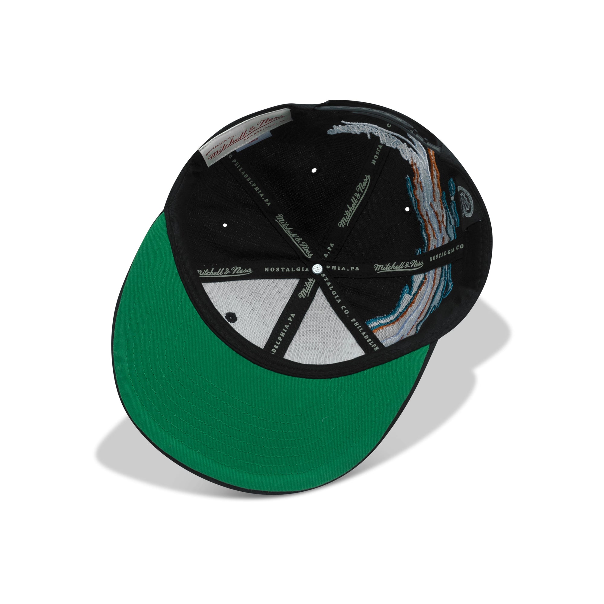 Mitchell & Ness San Jose Sharks Vintage Paintbrush Snapback Green Bottom "Black"