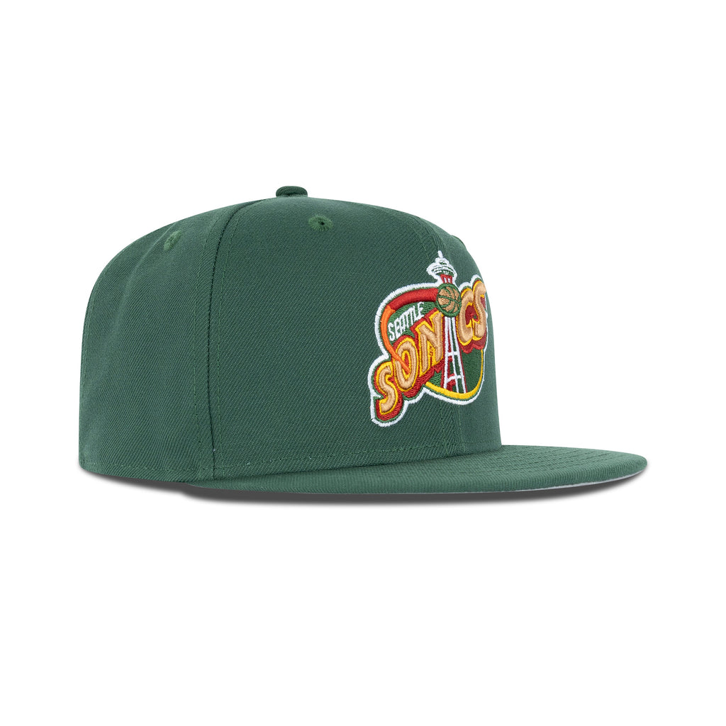 New Era Seattle Sonics Fitted Grey Bottom "Green Gold Red"