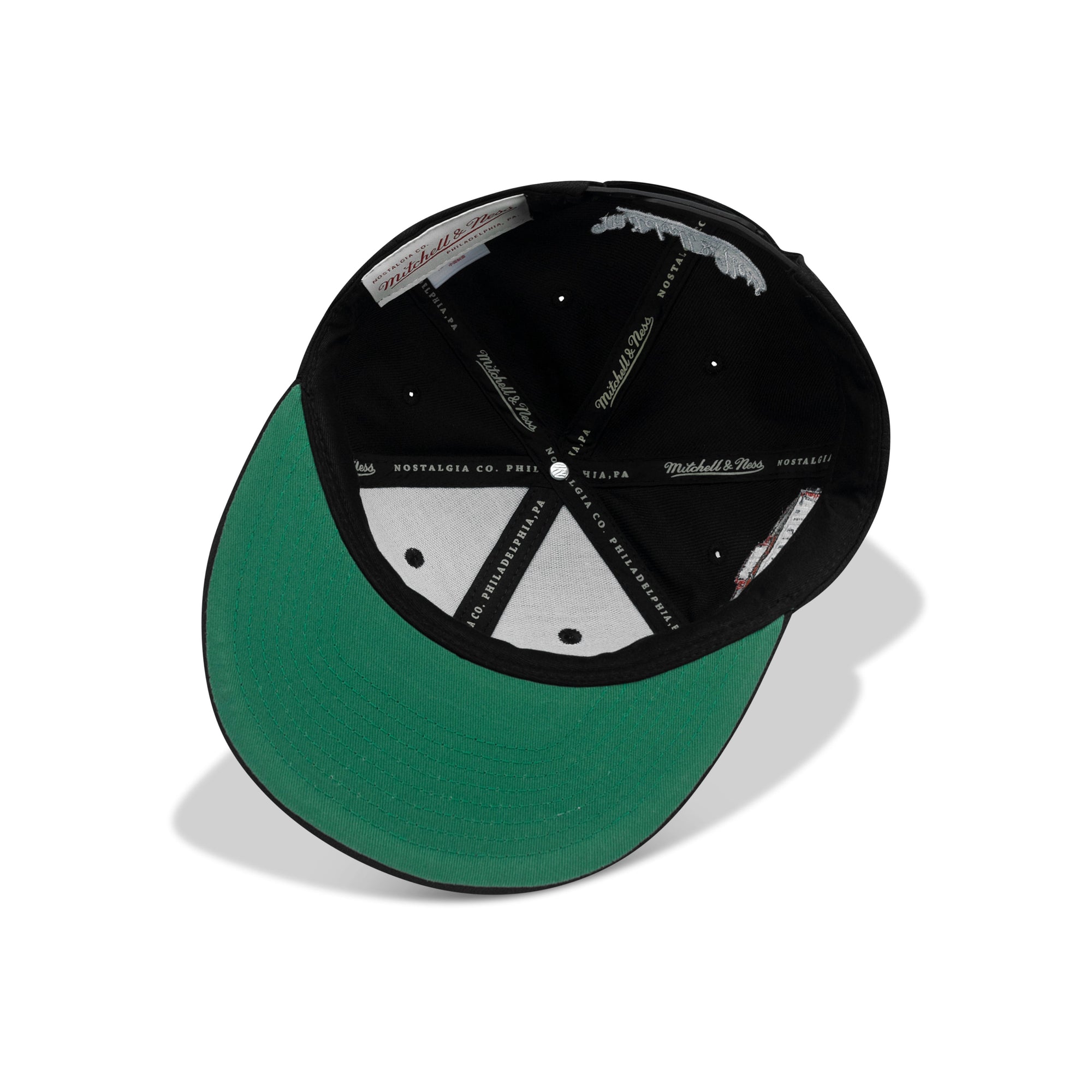 Mitchell & Ness San Antonio Spurs Snapback Green Bottom "Black" (Western Conference Patch Embroidery)