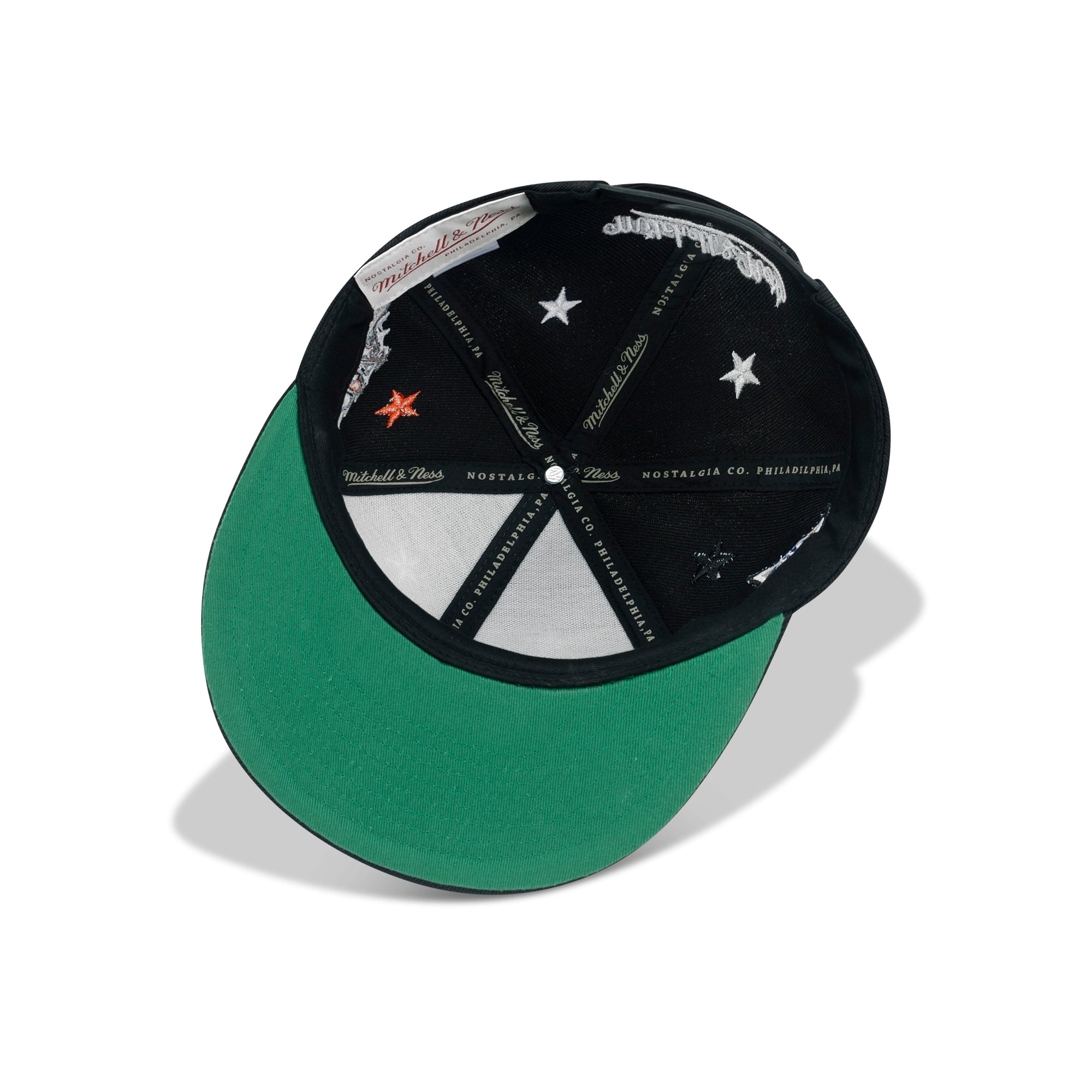 Mitchell & Ness San Antonio Spurs 1997 Top Star Snapback Green Bottom "Black Teal" (All Star Weekend 1997 Patch Embroidery)
