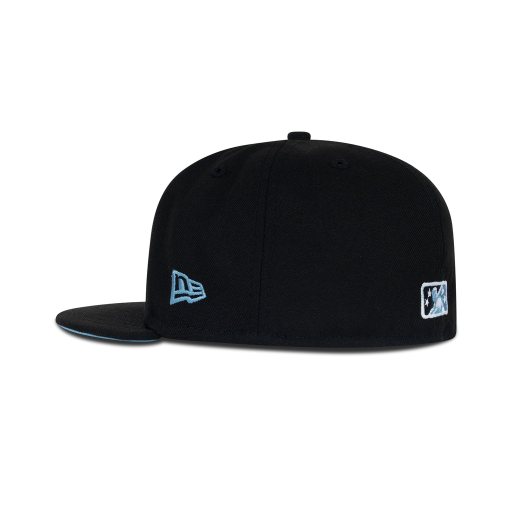 New Era Norfolk Tides Fitted Sky Bottom "Black Sky" (1884 International League Embroidery)