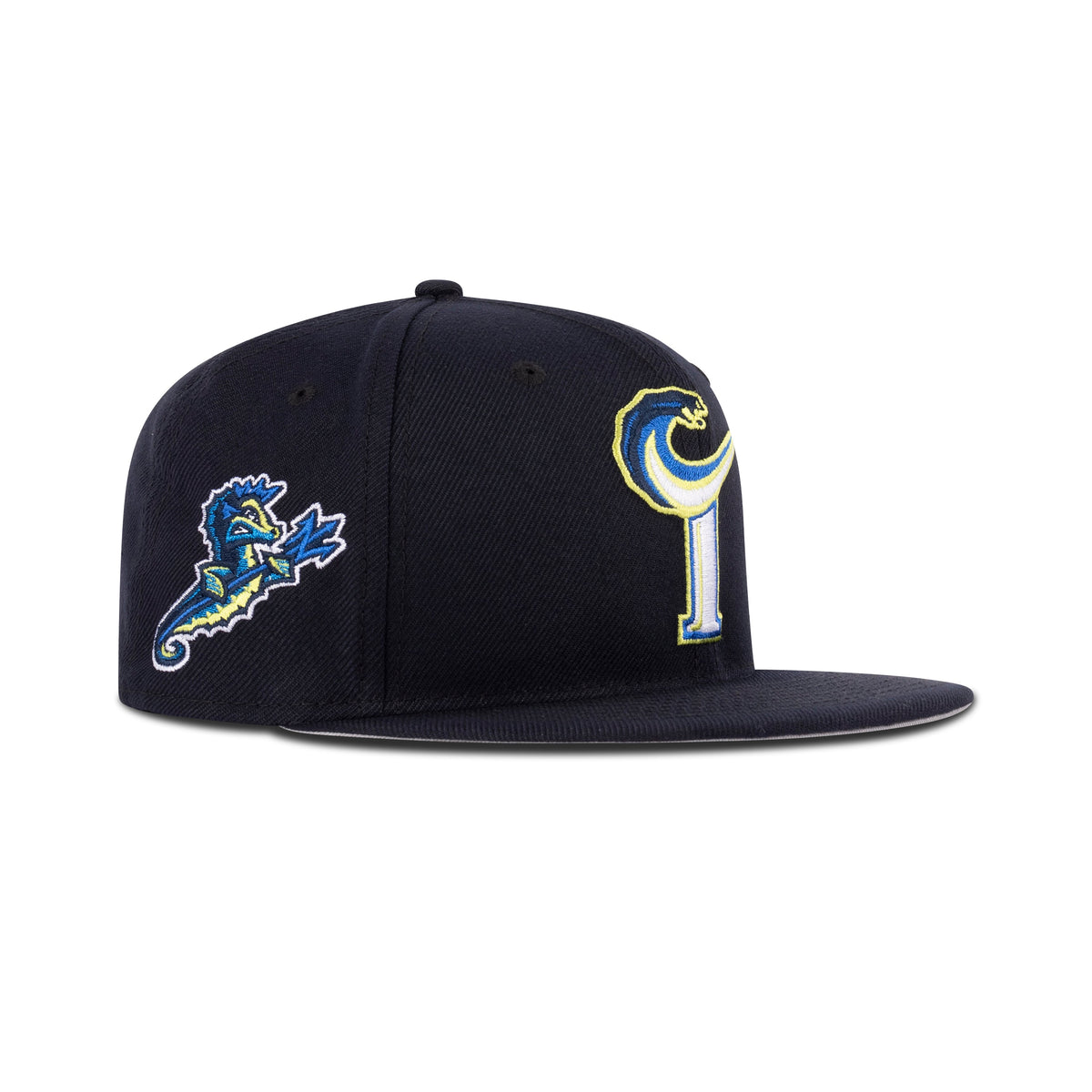 New Era Norfolk Tides Fitted Grey Bottom "Navy Sapphire Cyber Green"  (Seahorse Patch)