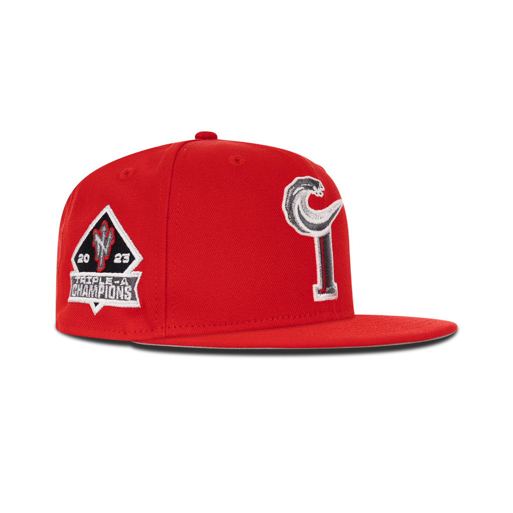 New Era Norfolk Tides Fitted Grey Bottom "Red Metallic Aluminum" (2023 Champions Embroidery)