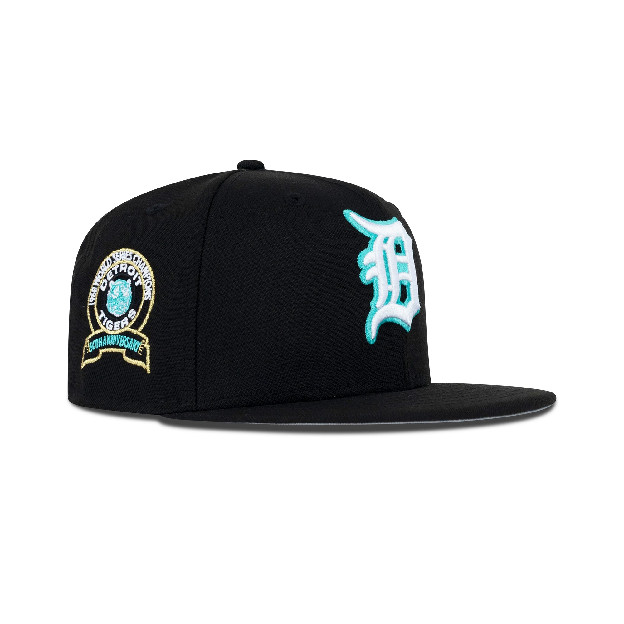 New Era Detroit Tigers Fitted Grey Bottom "Black White Teal" (1968 World Series Embroidery)