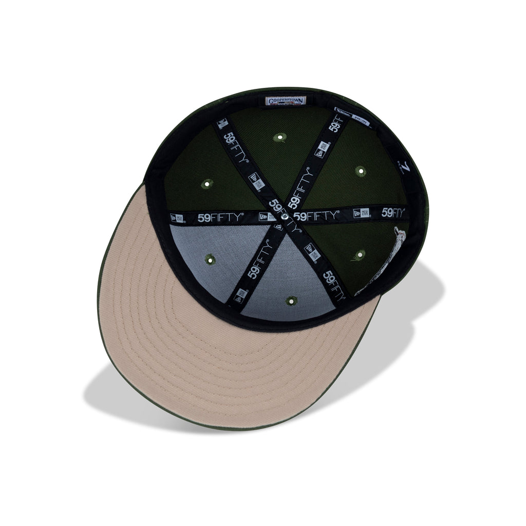 New Era Detroit Tigers Fitted Beige Bottom "Dark Green White Copper" (2000 Detroit Tigers Embroidery)