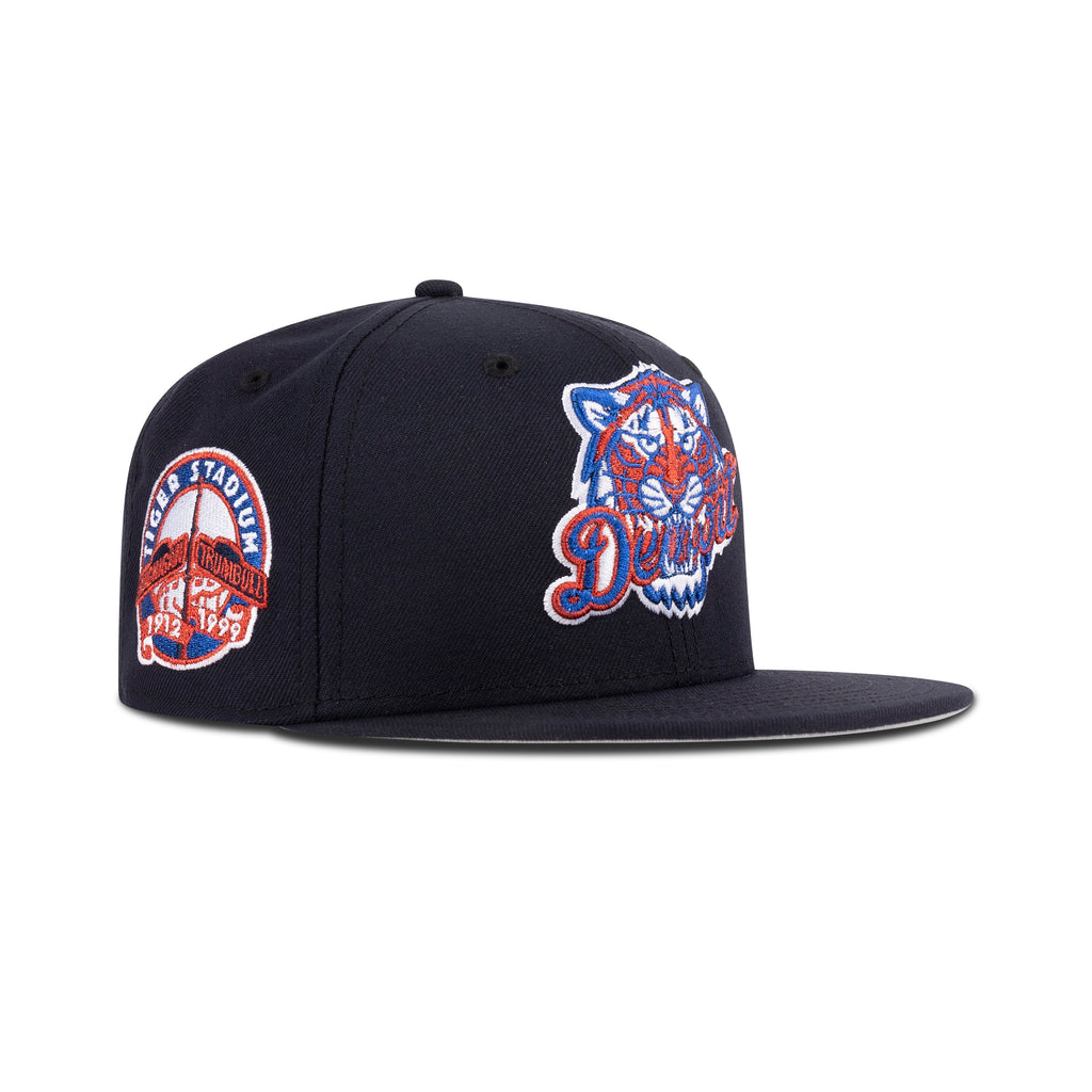 New Era Detroit Tigers Fitted Grey Bottom "Navy Snow White Metallic Blue Metallic Red" (Tiger Stadium Embroidery)
