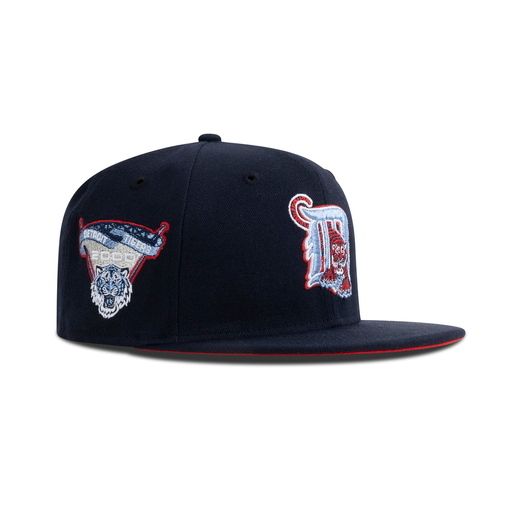 New Era Detroit Tigers Fitted Red Bottom "Navy Metallic Blue Gray Red" (2000 Embroidery)